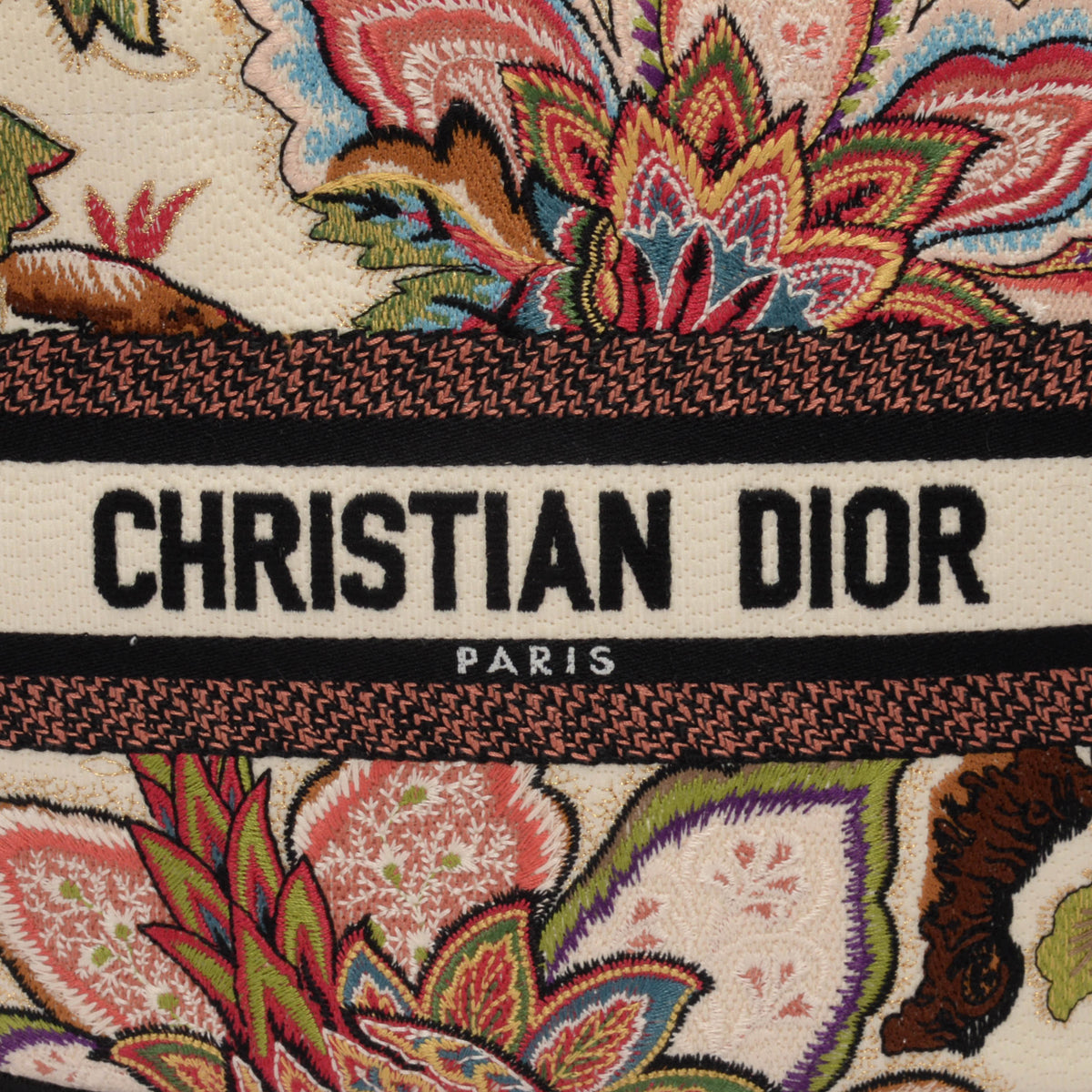 Dior Tree of Life Canvas Brocade Hat Basket Tote
