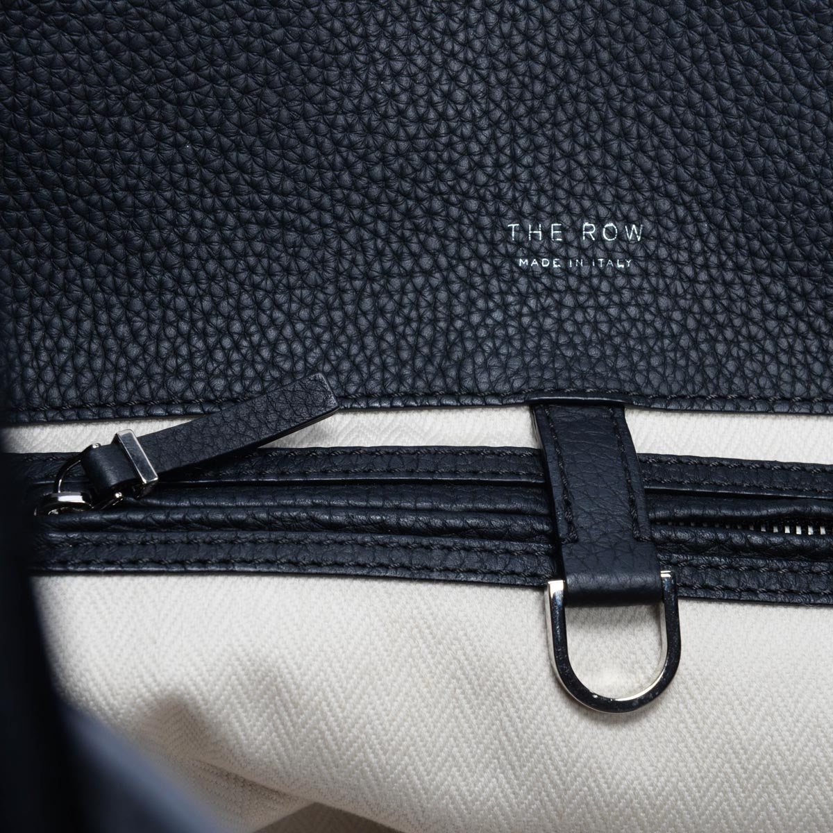 The Row Black Grained Calfskin Soft Margaux 15