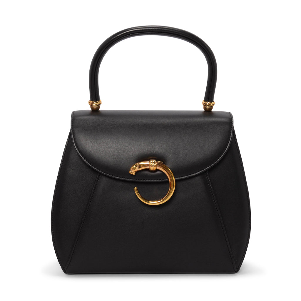 Cartier Black Calfskin Must De Cartier Panthere Bag
