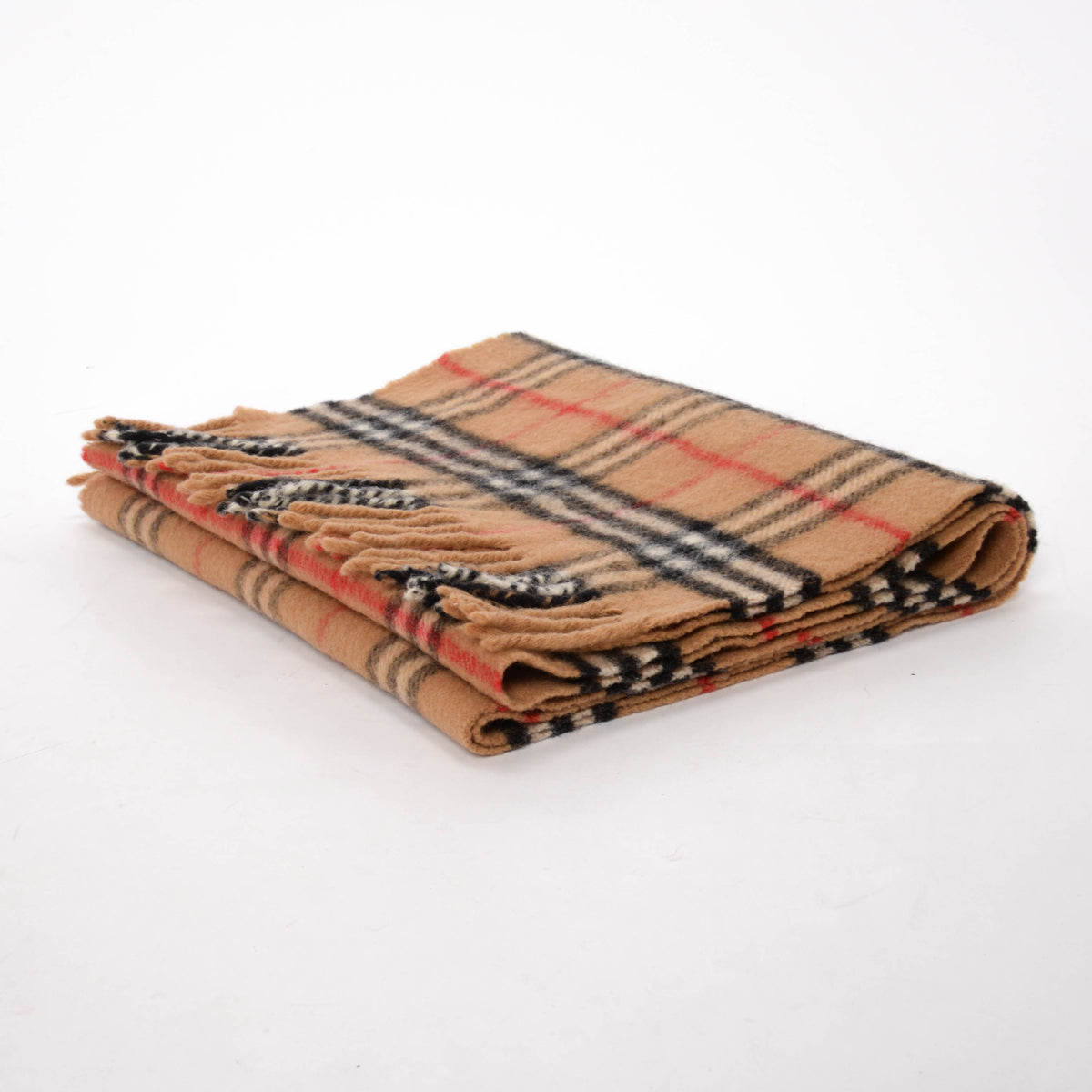Burberry Camel Lambswool Nova Check Scarf