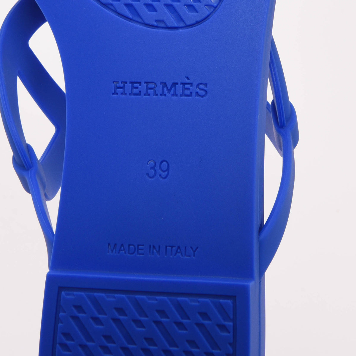 Hermes Royal Blue Rubber Egerie Sandals 39