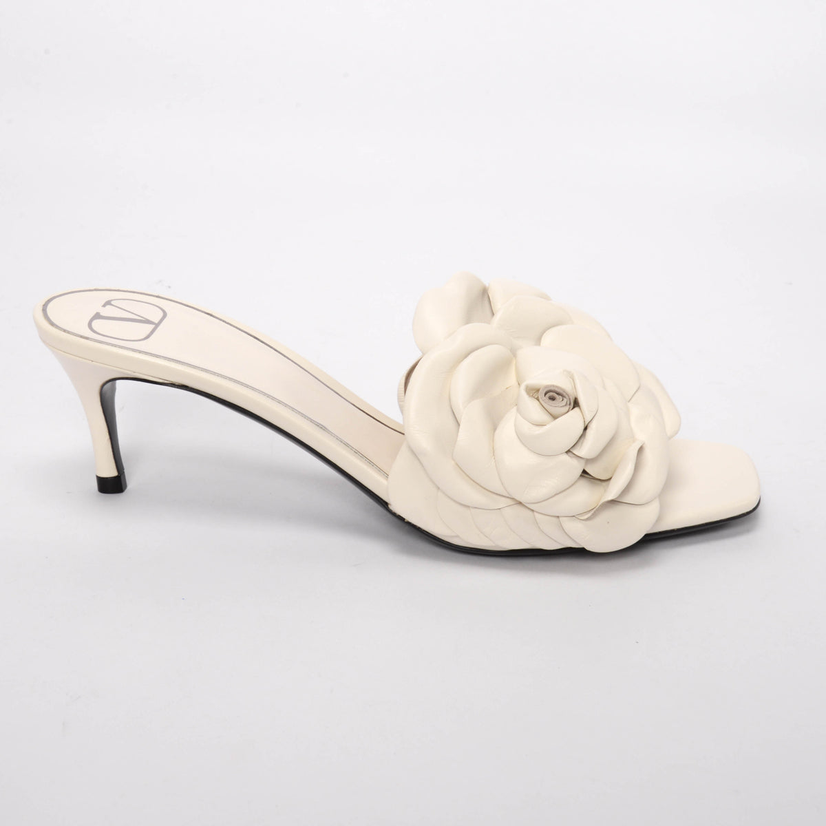 Valentino White Nappa Atelier Rose Sandals 37