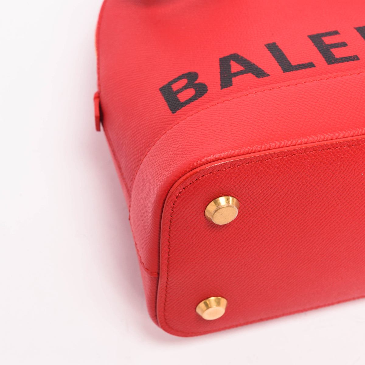 Balenciaga Red Calfskin Small Logo Ville Bag