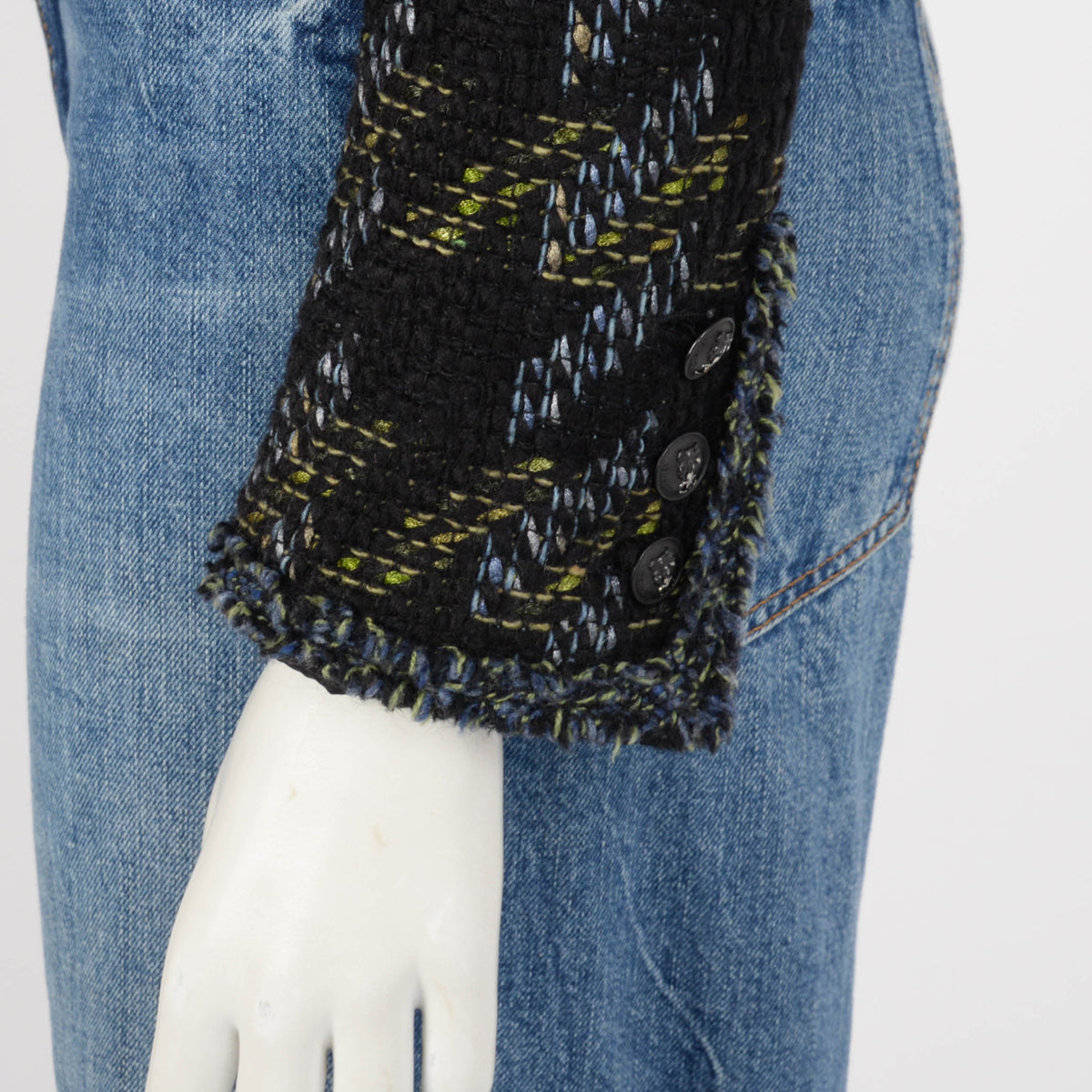 Chanel Black Tweed Four Pocket Zip Jacket FR 38