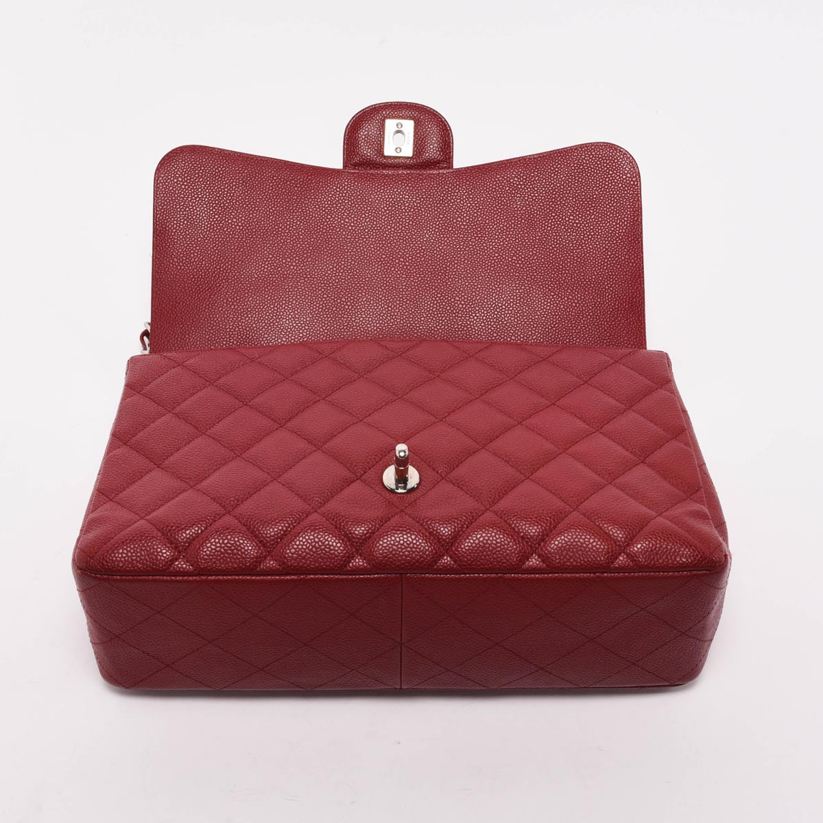 Chanel Dark Red Caviar Large Classic Single Flap Bag