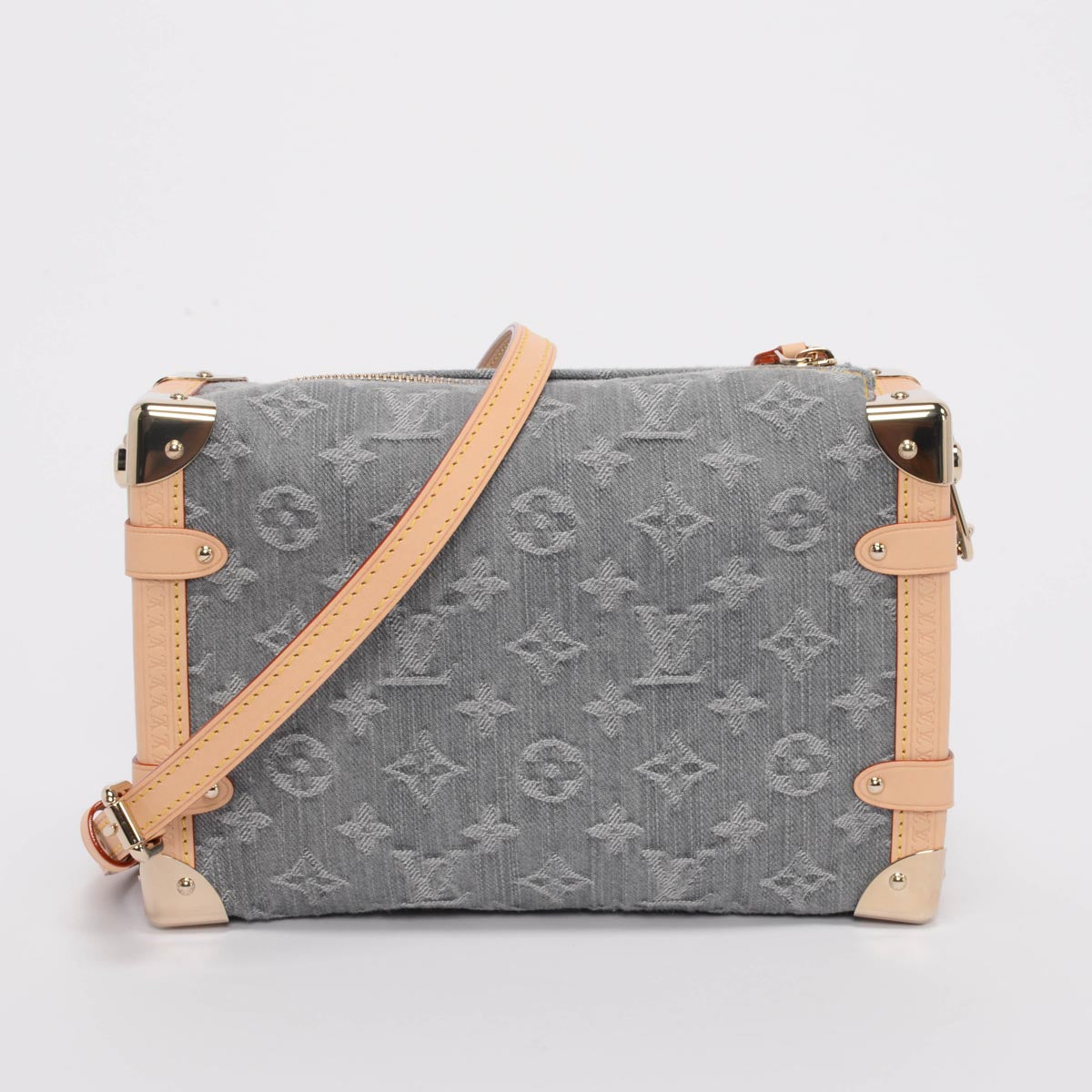 Louis Vuitton Grey Monogram Denim Side Trunk MM