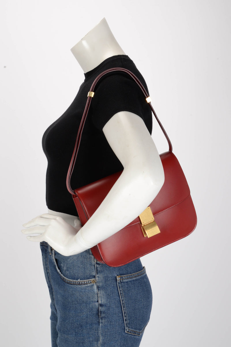 Celine Red Box Calf Classic Box Bag