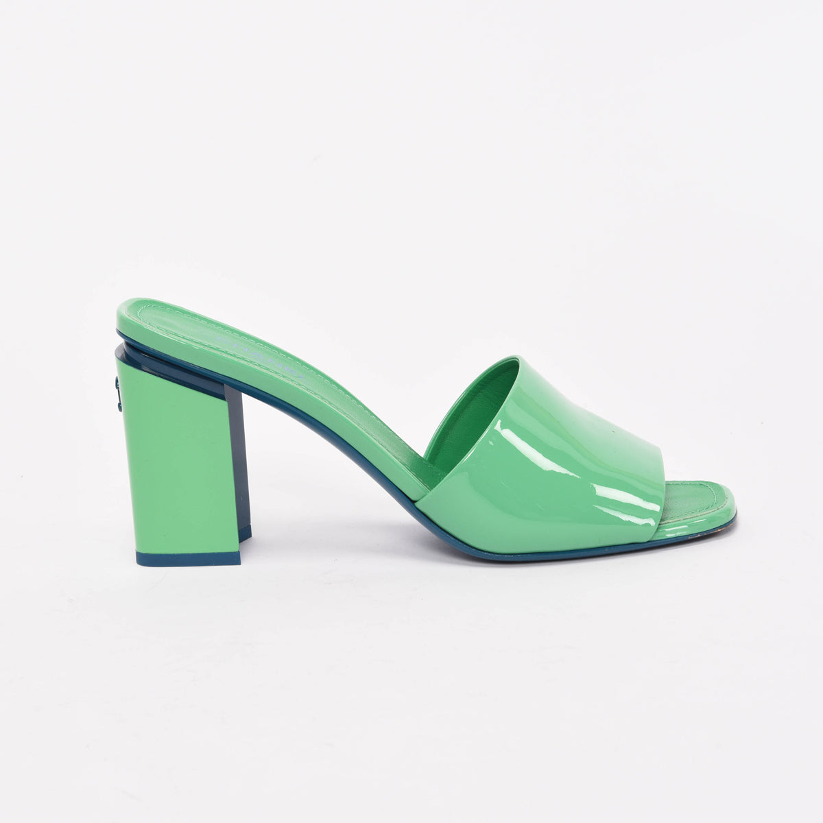 Chanel Green & Turquoise Patent CC Mules 40