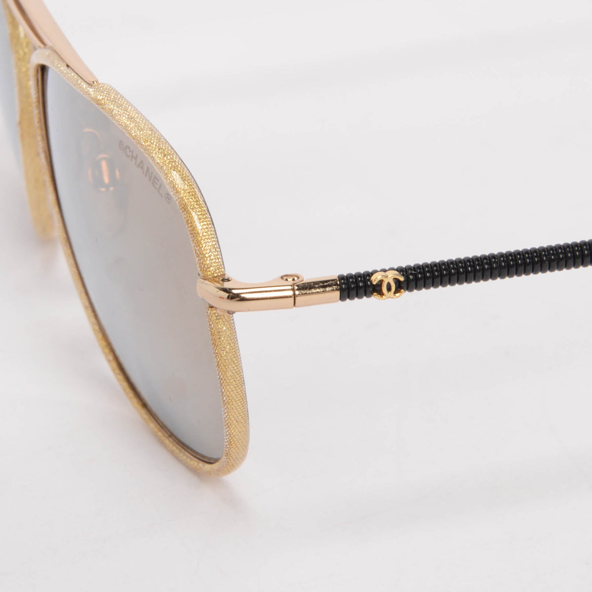 Chanel Gold Aviator Sunglasses