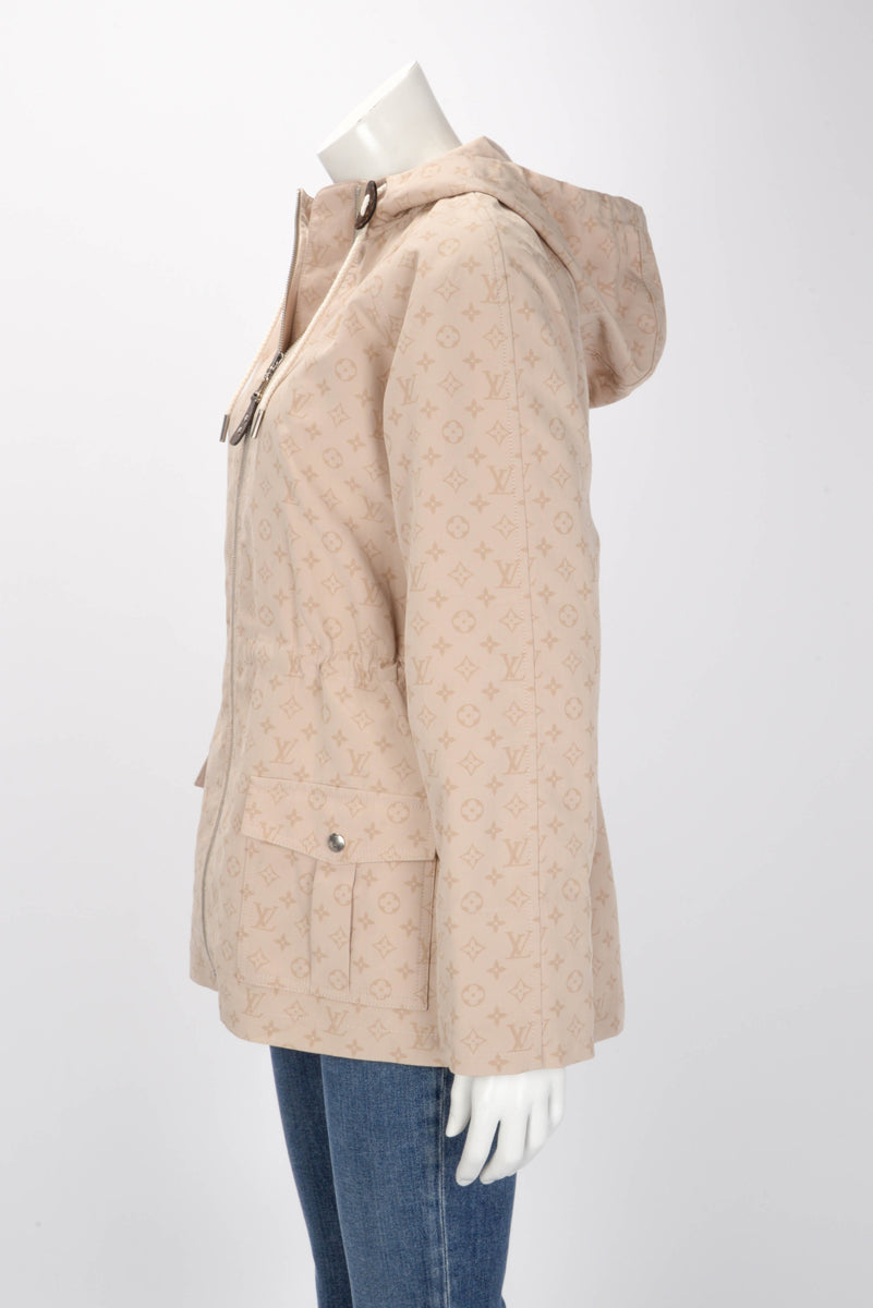 Louis Vuitton Beige Monogram Cotton Windbreaker Jacket FR 34