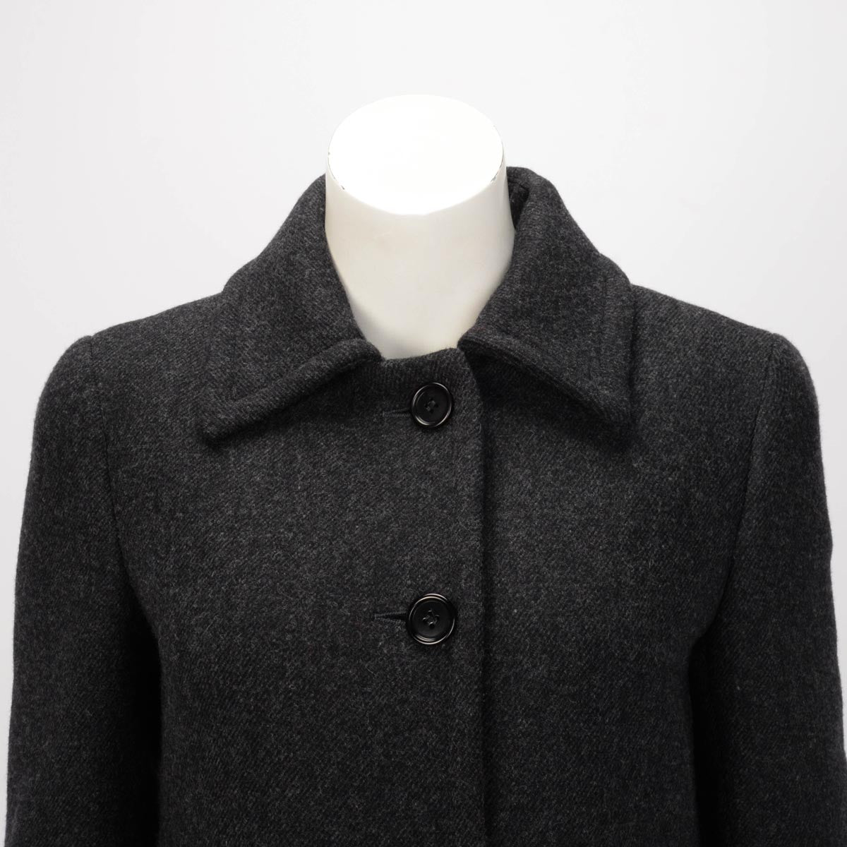 Prada Charcoal Wool Single Breasted Coat IT 42