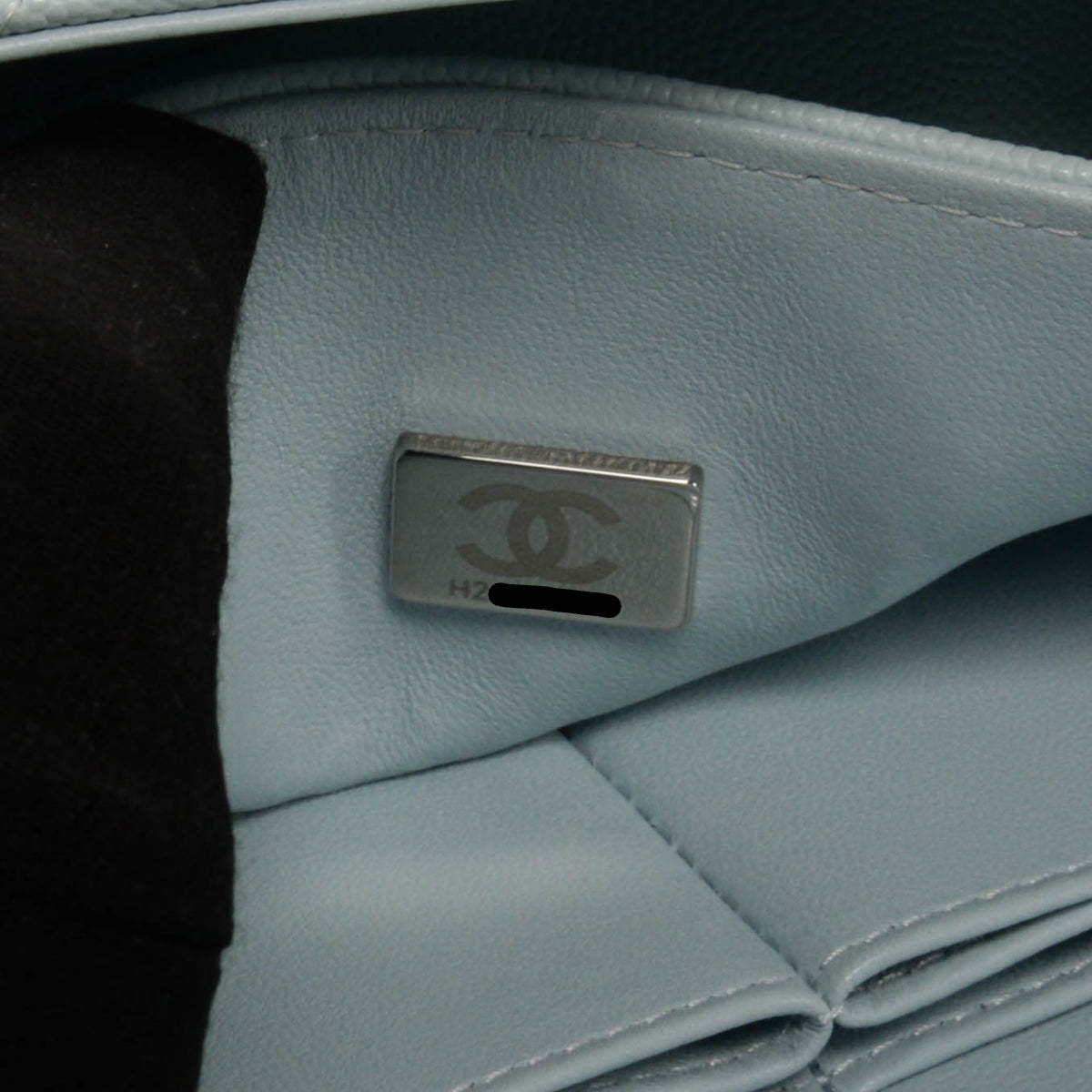 Chanel Light Blue Quilted Caviar Small Classic Flap Bag