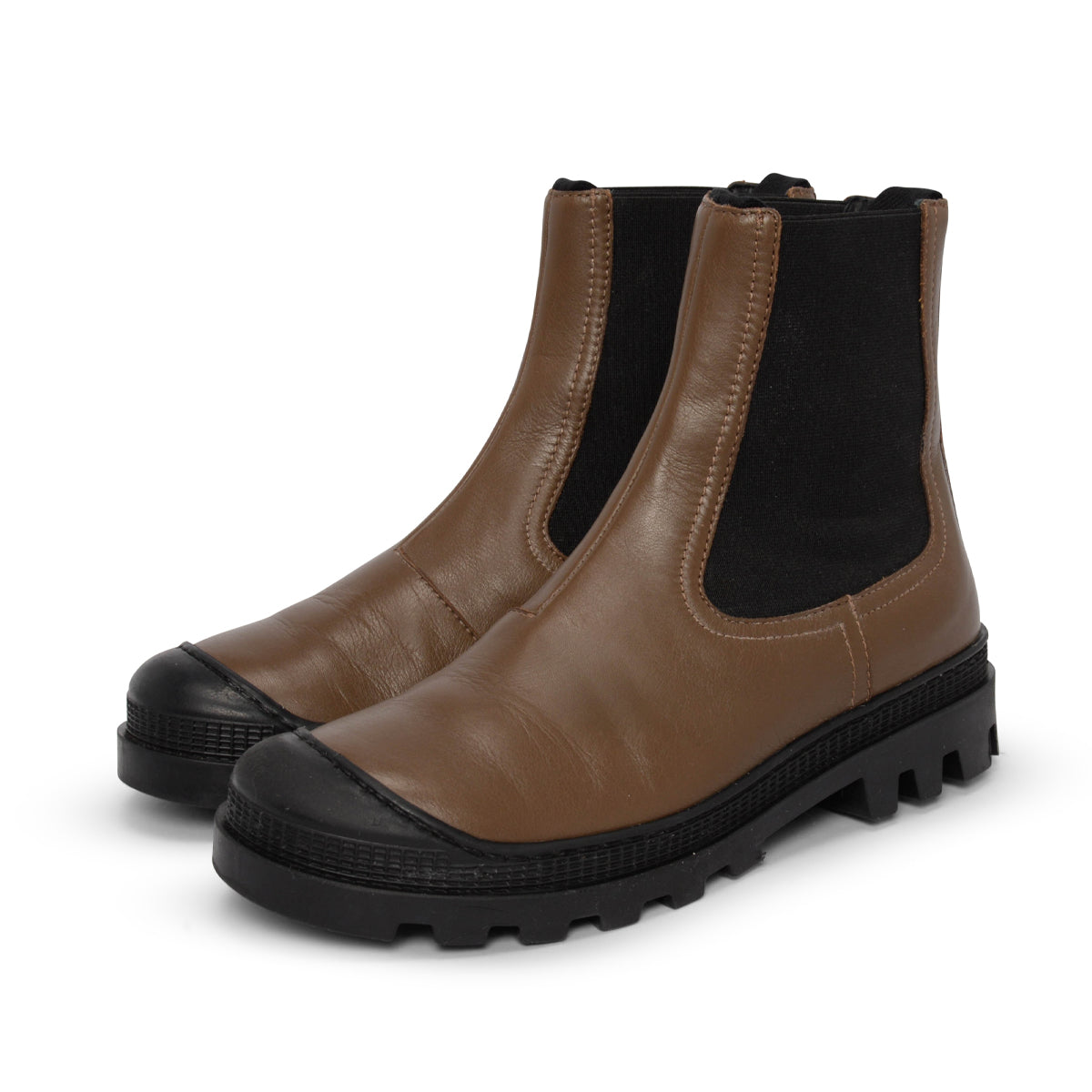 Loewe Khaki Calfskin Chelsea Boots 37