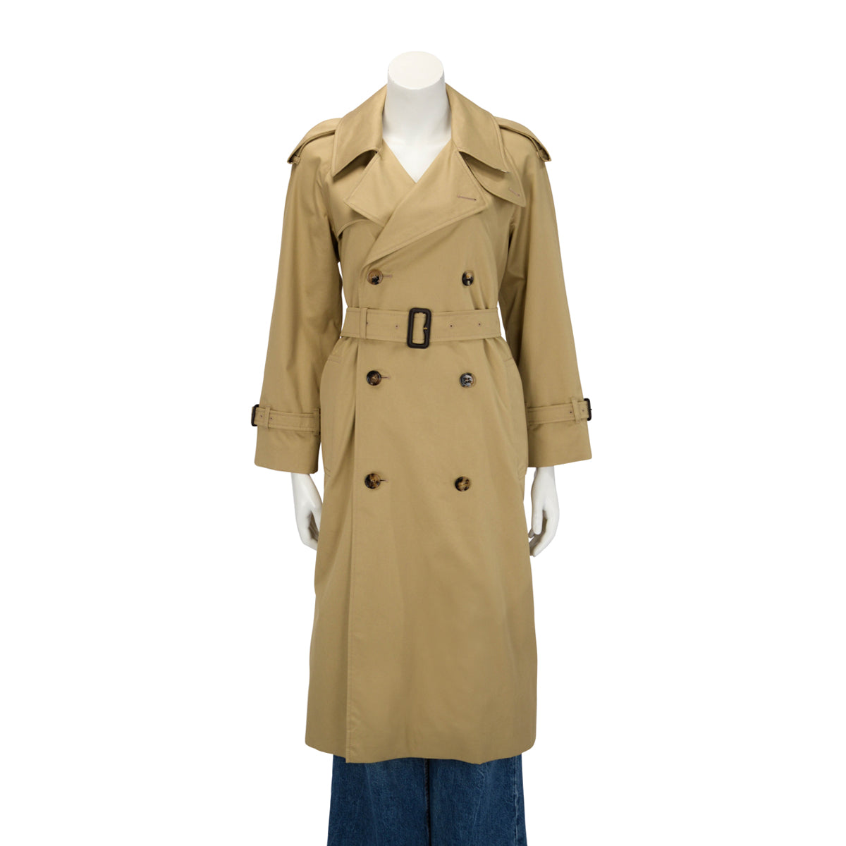 Burberry Beige Cotton Long Castleford Trench Coat UK 2
