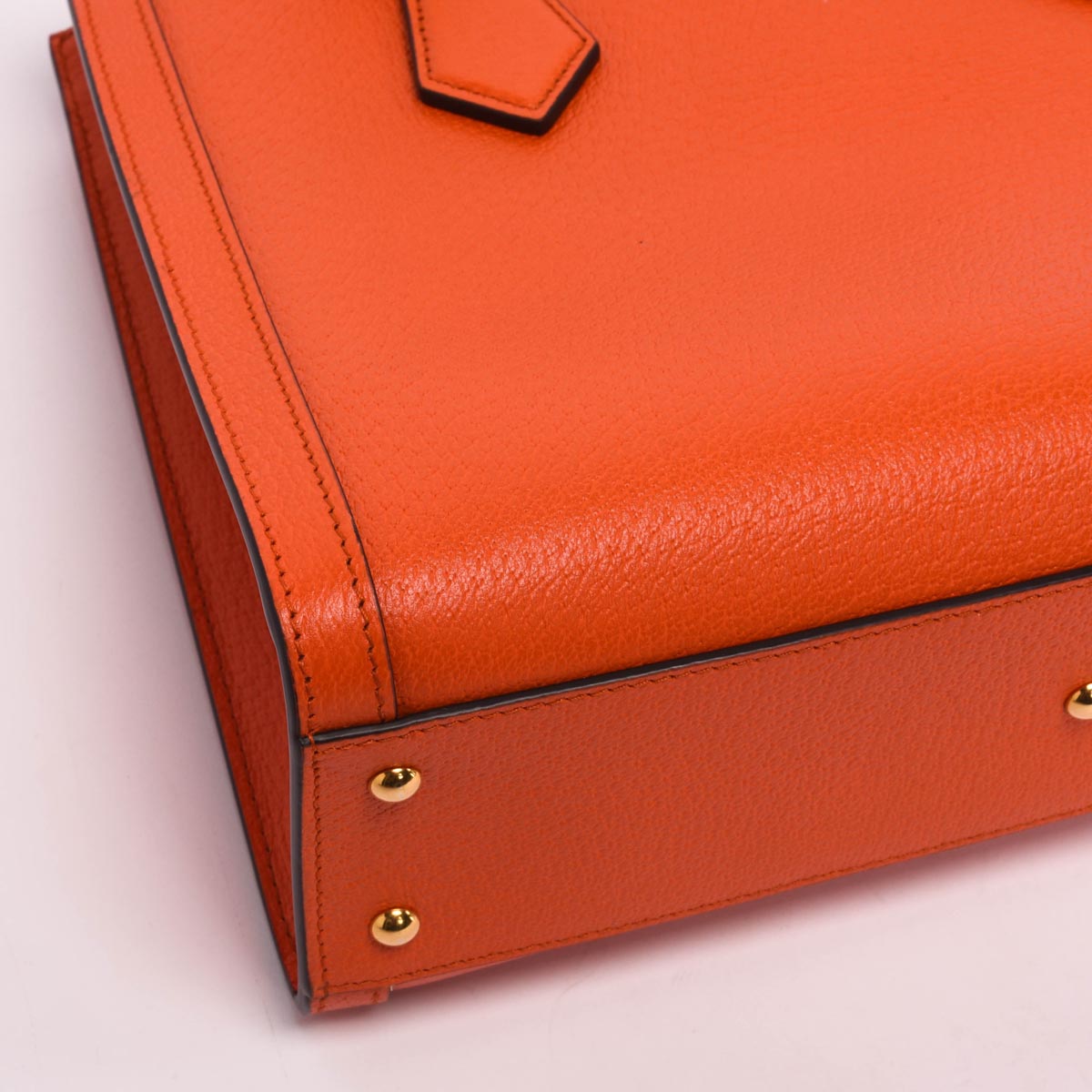 Gucci Orange Grained Leather Medium Diana Bag