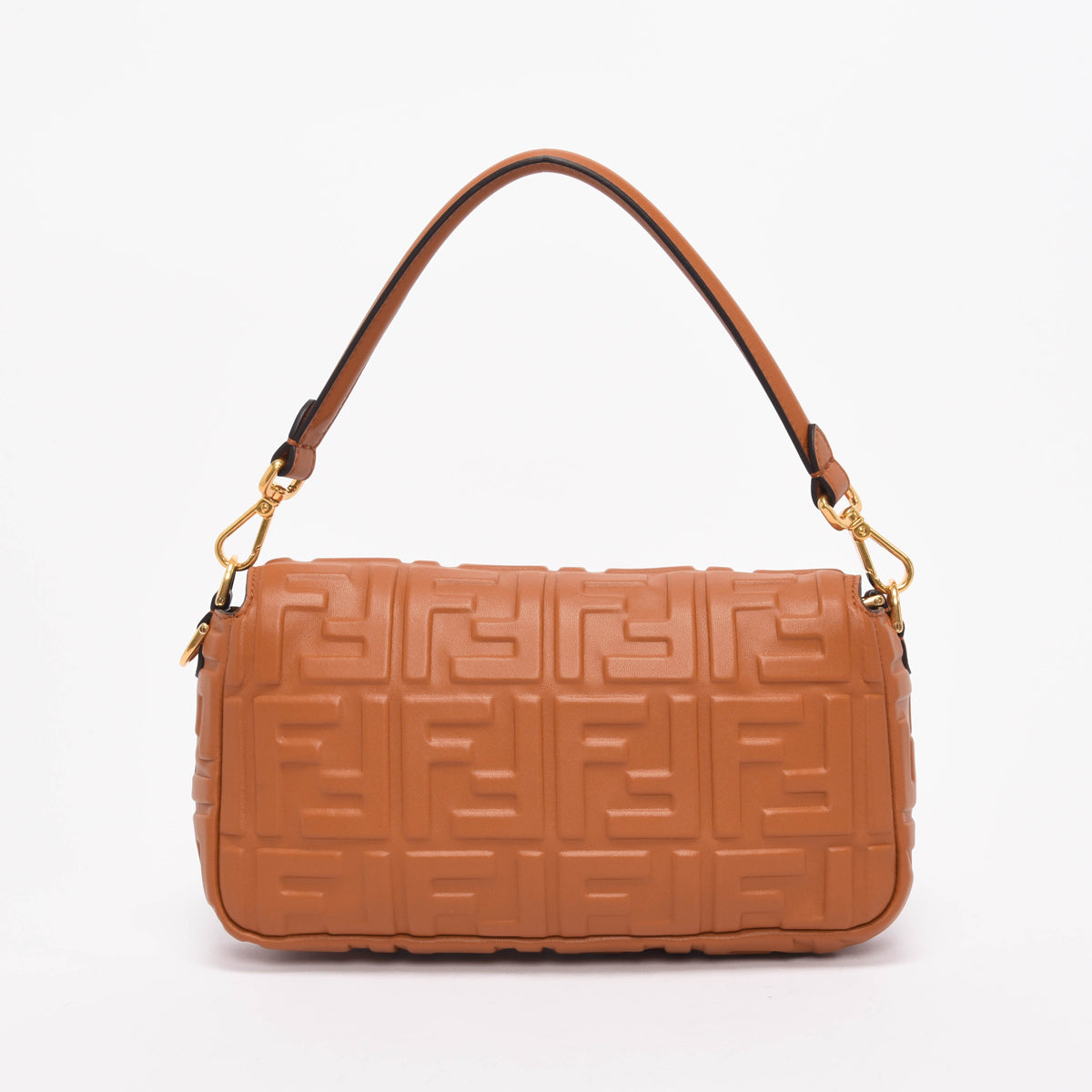 Fendi Brandy Nappa FF Embossed Baguette Bag