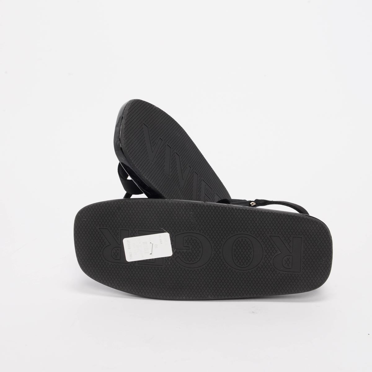 Roger Vivier Black Patent Trekky Buckle Sandals 39