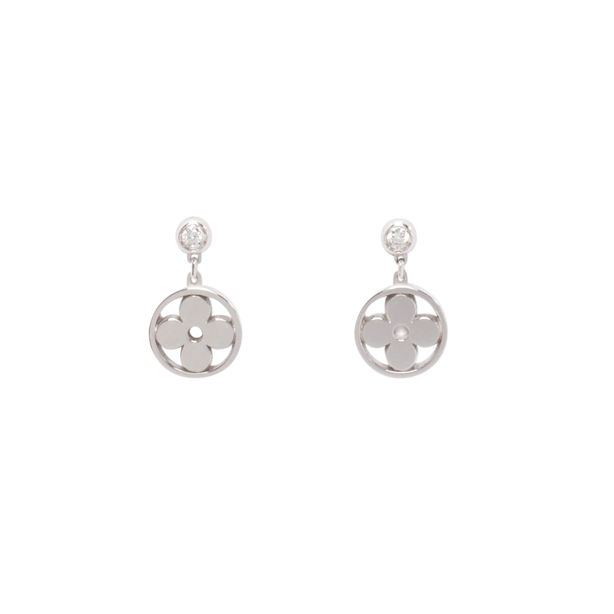 Louis Vuitton 18k White Gold & Diamond Idylle Blossom Ear Studs
