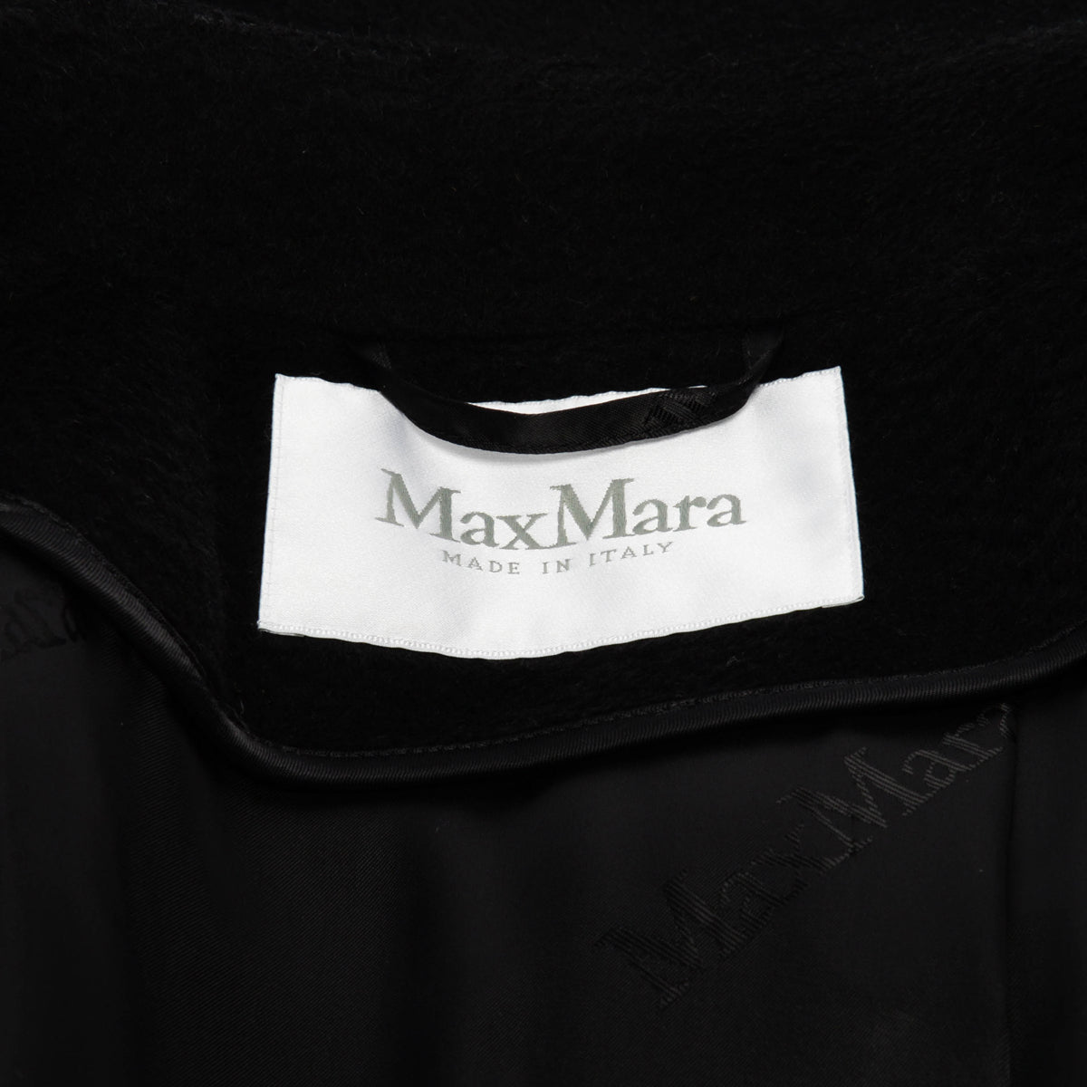 Max Mara Black Camel Wool Manuela Belted Coat IT 38