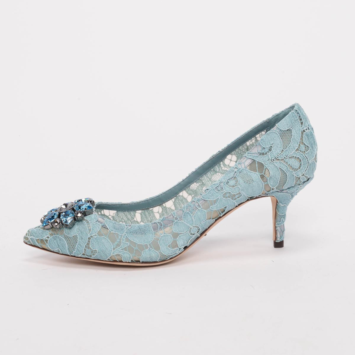 Dolce & Gabbana Azure Lace Bellucci Pumps 39