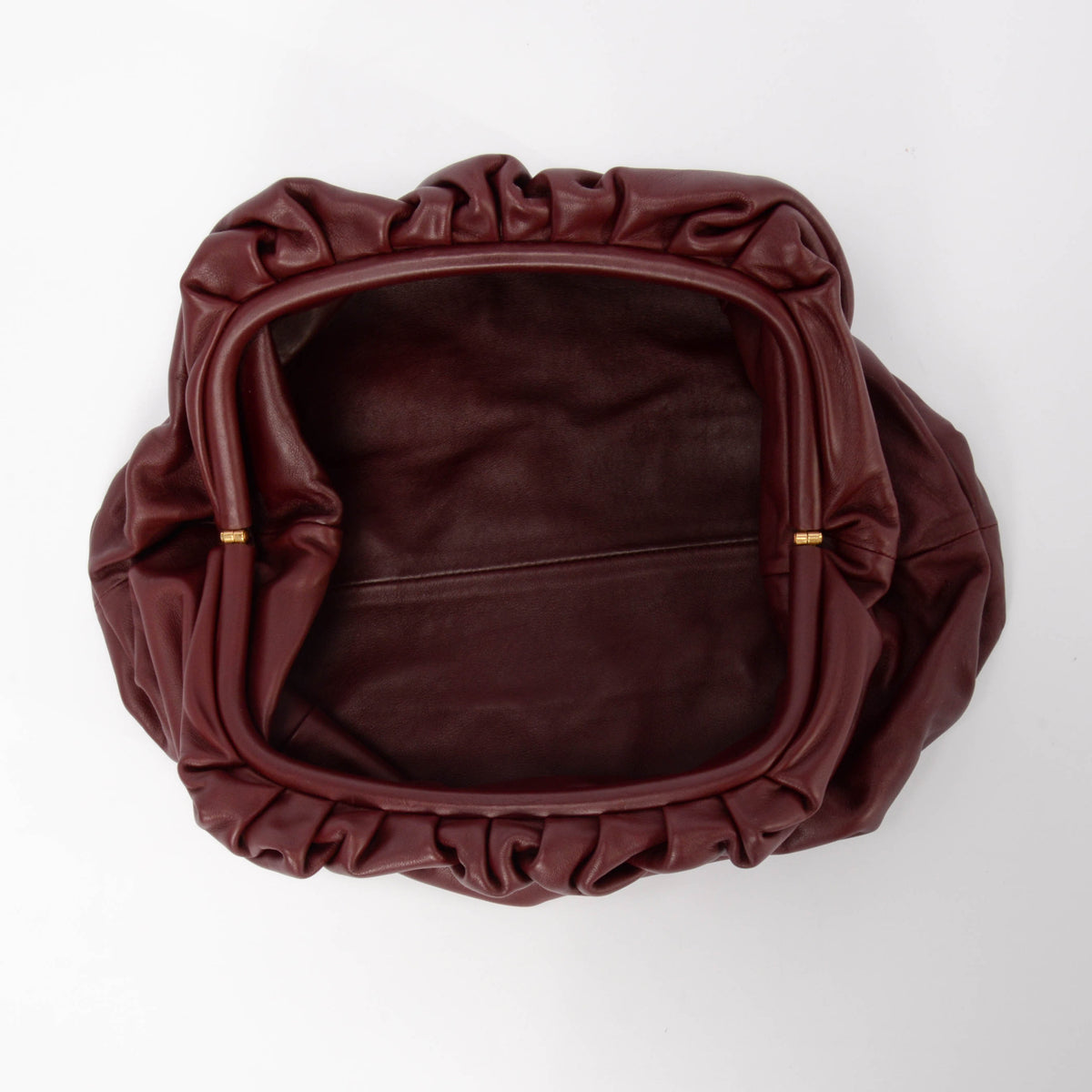 Bottega Veneta Burgundy Lambskin The Pouch Clutch