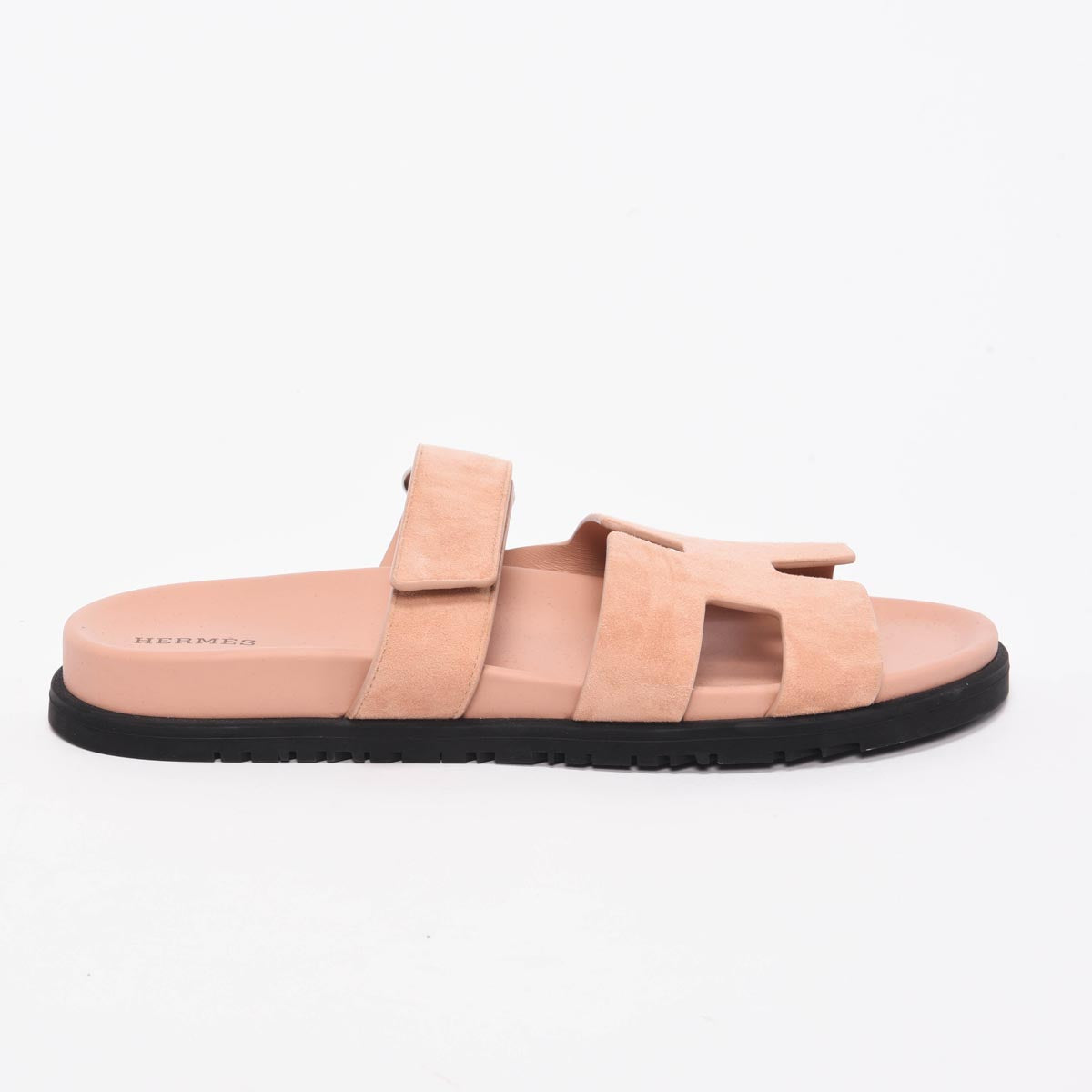 Hermes Nude Suede Chypre Sandals 41