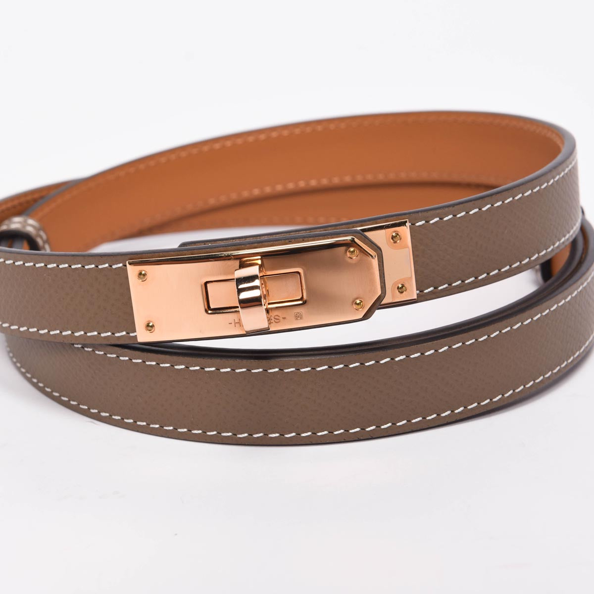 Hermes Etoupe Epsom Kelly 18 Belt RGHW