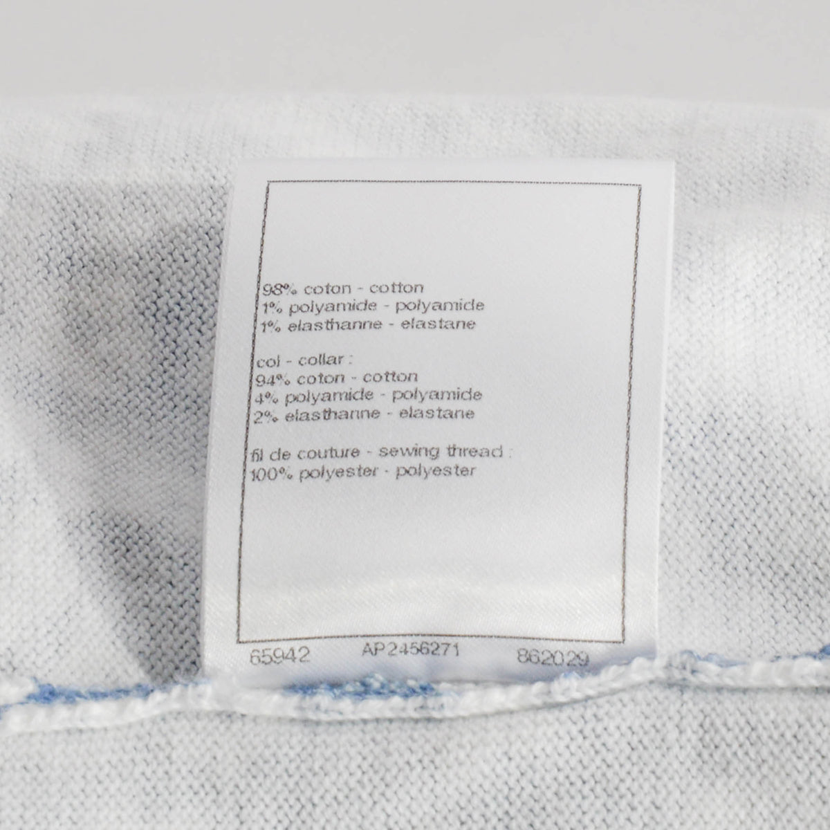 Chanel Blue Cotton Knit Floral CC T-Shirt FR 36
