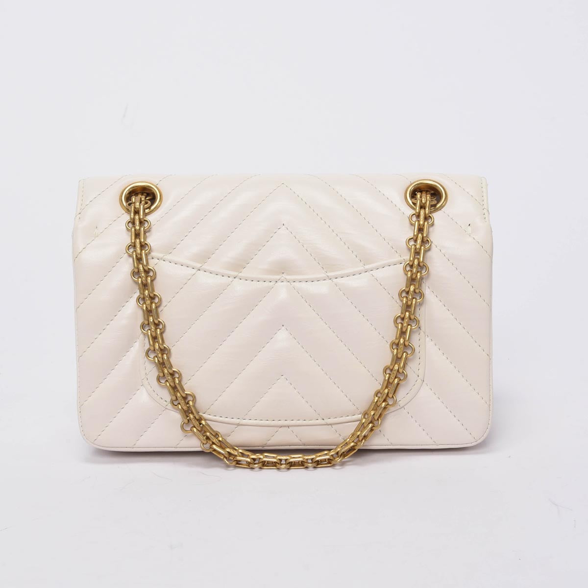 Chanel White Chevron Calfskin Mini Reissue 2.55 Flap Bag
