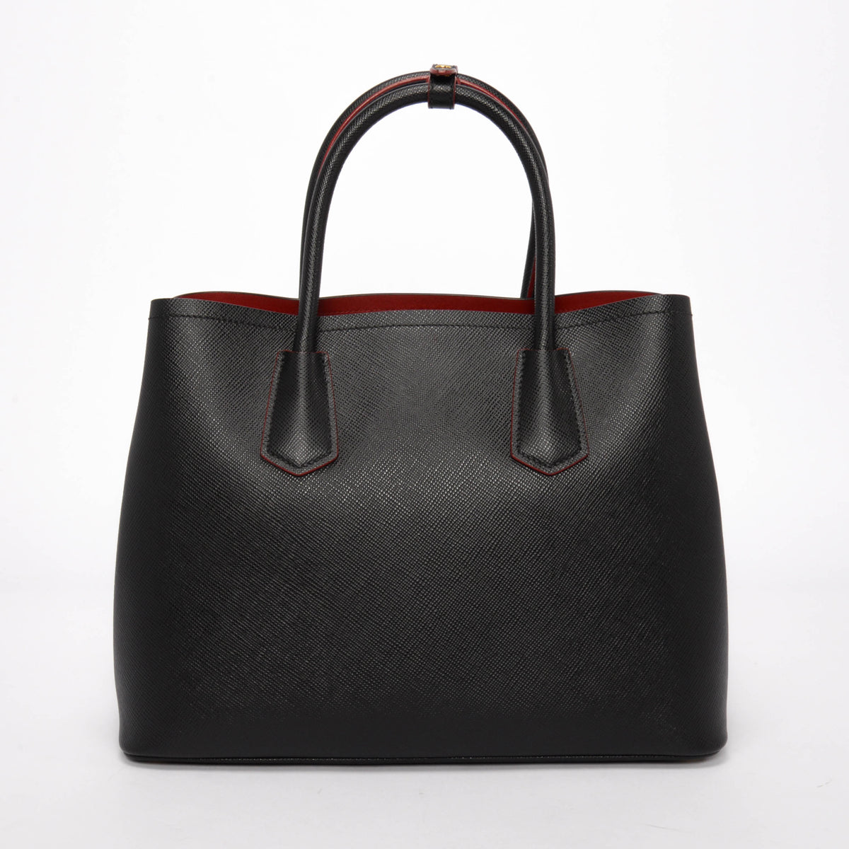 Prada Black Saffiano Cuir Medium Double Bag