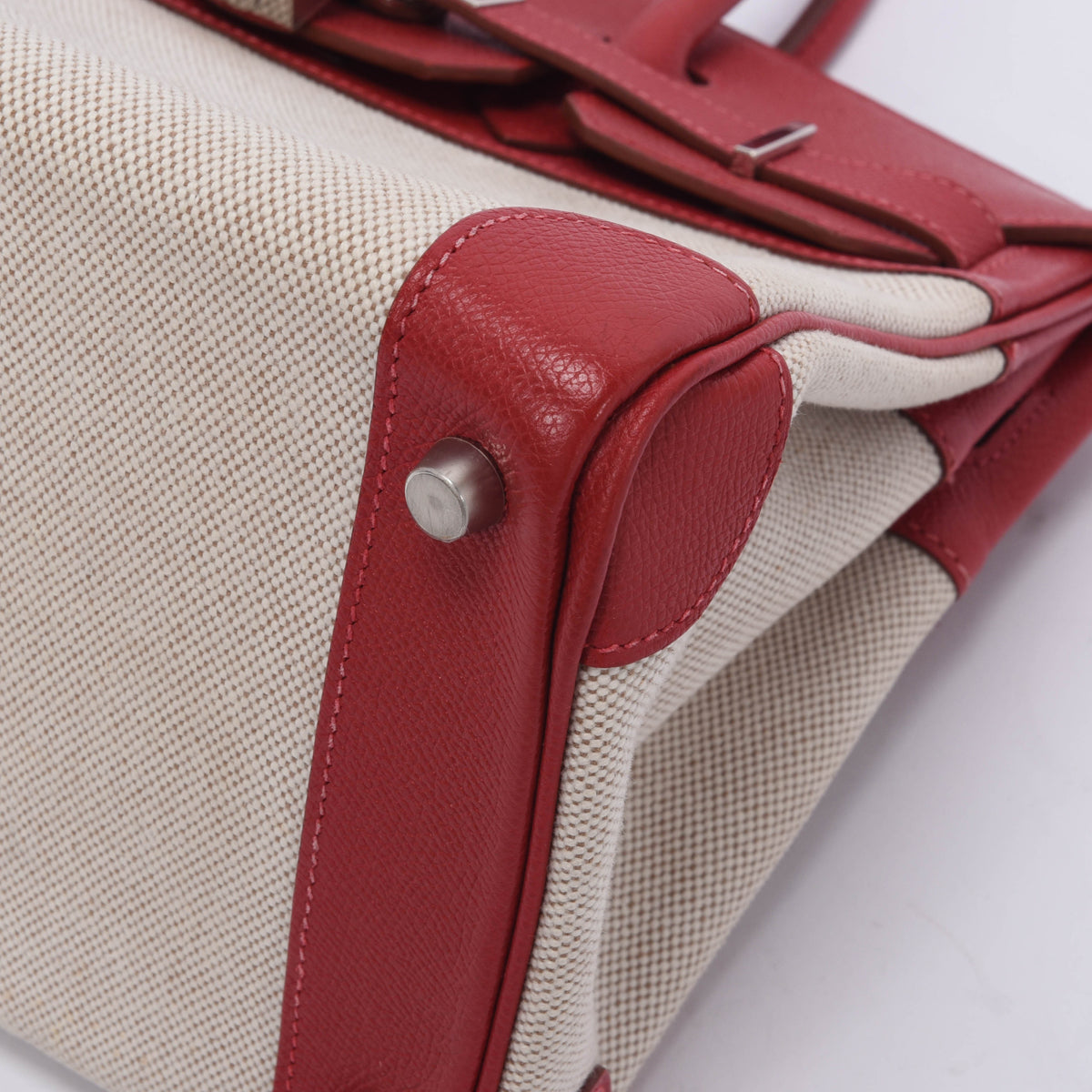 Hermes Rouge Vif Courchevel & Toile H Birkin 30 PHW