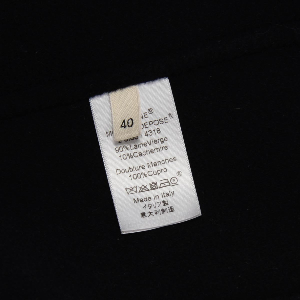Celine Black Wool & Cashmere Unstructured Coat FR 40