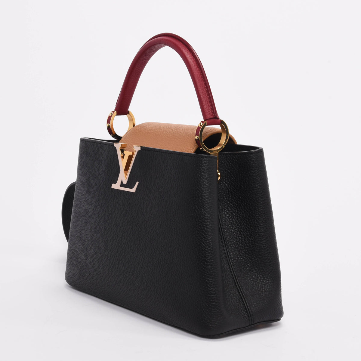 Louis Vuitton Noir Rubis Taurillon Capucines MM