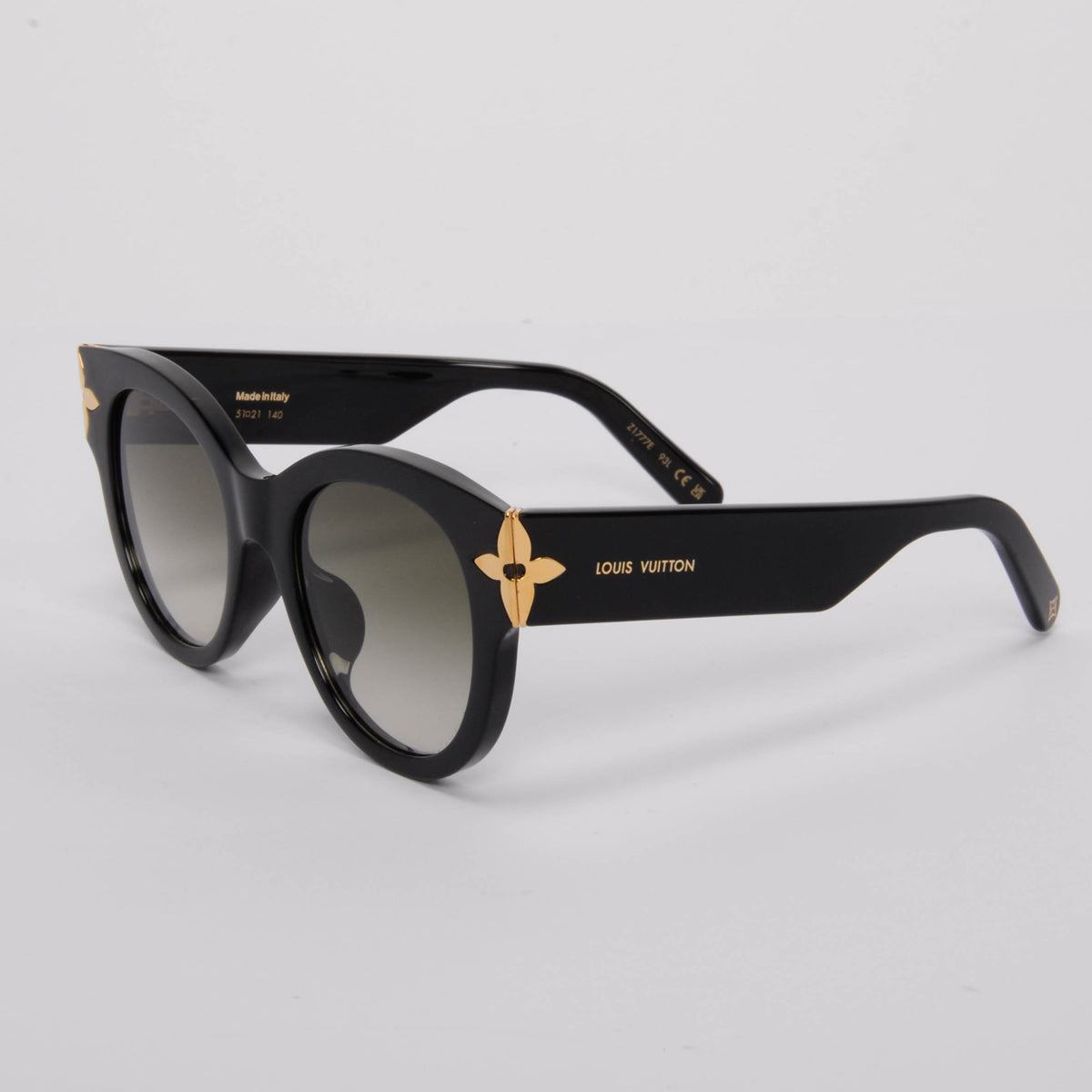 Louis Vuitton Black Flower Edge Round Sunglasses