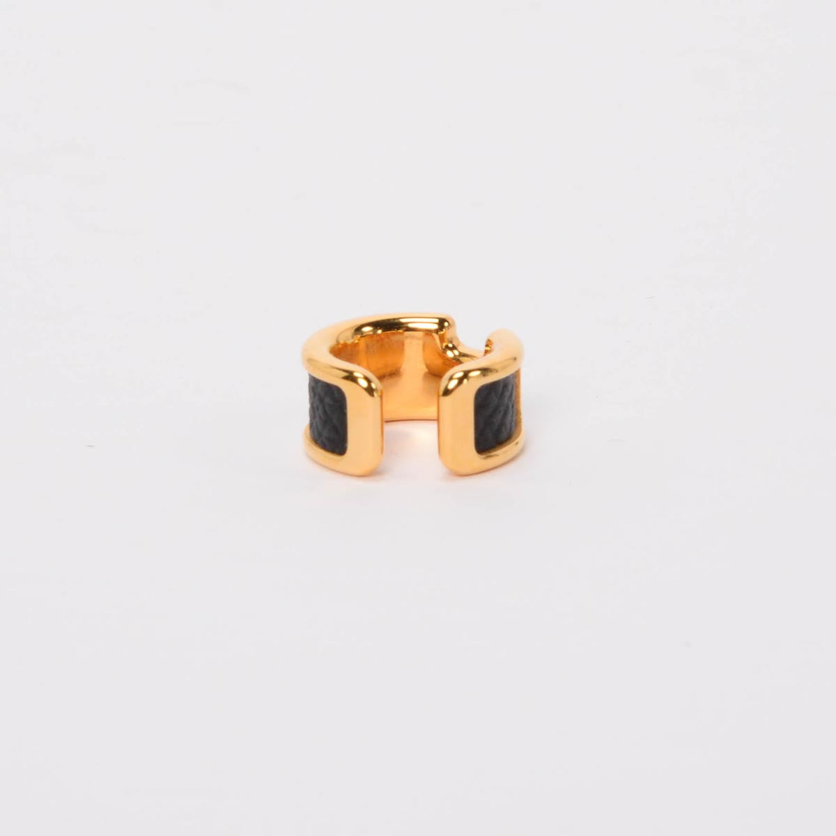 Hermes Black & Gold Goatskin Olympe Ear Cuff