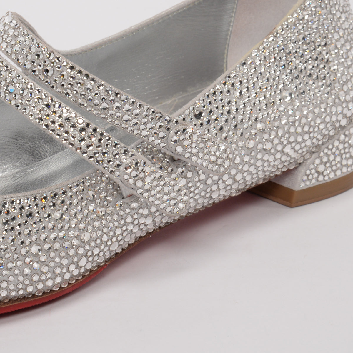 Christian Louboutin Silver Strass Embellished Sweet Jane Shoes 38