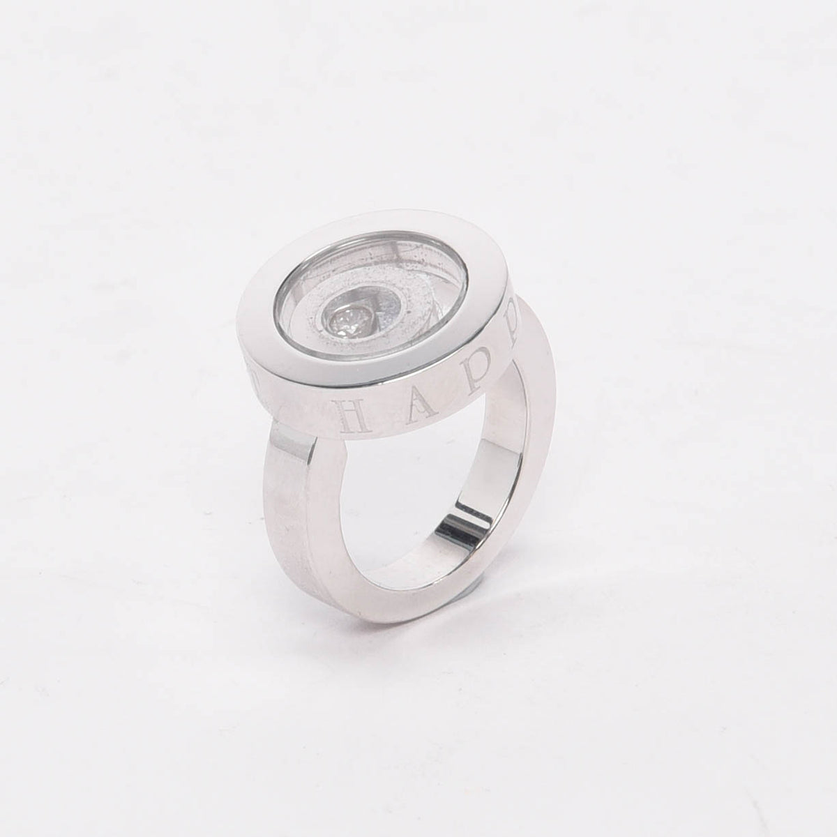 Chopard 18k White Gold & Diamond Happy Spirit Ring