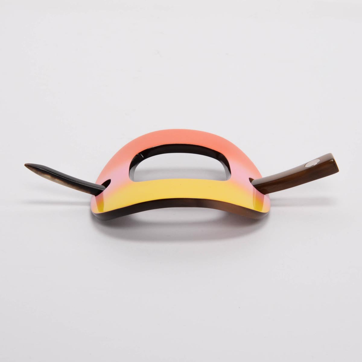 Hermes Sunset Buffalo Horn Lacquer Hair Pin