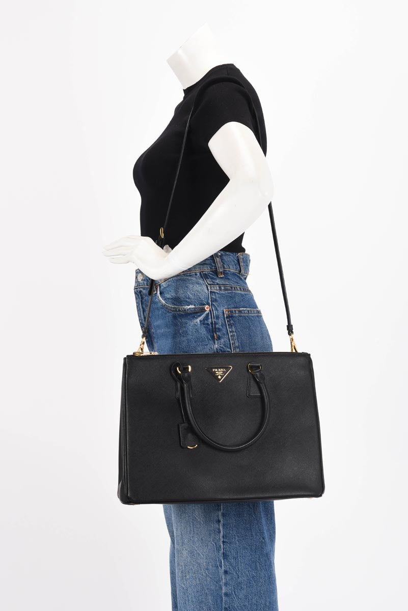 Prada Black Saffiano Large Galleria Tote