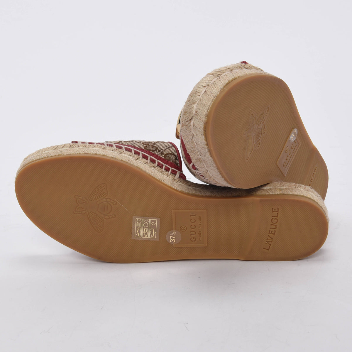 Gucci Cherry Diagonal GG Marmont Espadrille Slides 37.5