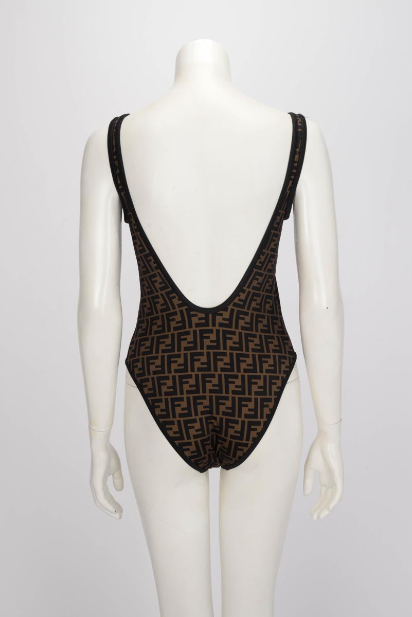 Fendi Tobacco Lycra FF Reversible Swimsuit IT 46