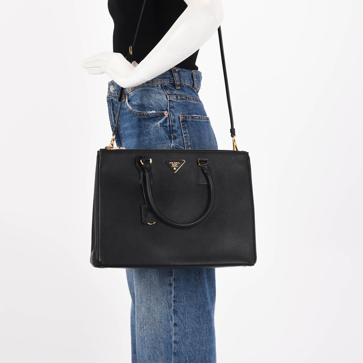 Prada Black Saffiano Large Galleria Tote