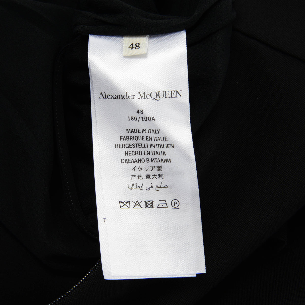 Alexander McQueen Black Wool Pleat Detail Midi Dress IT 48