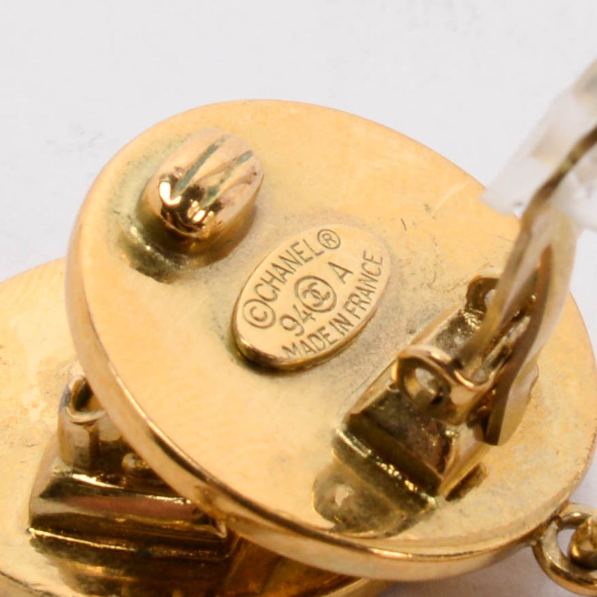 Chanel Vintage Gold Plated Handbag Motif Clip Earrings