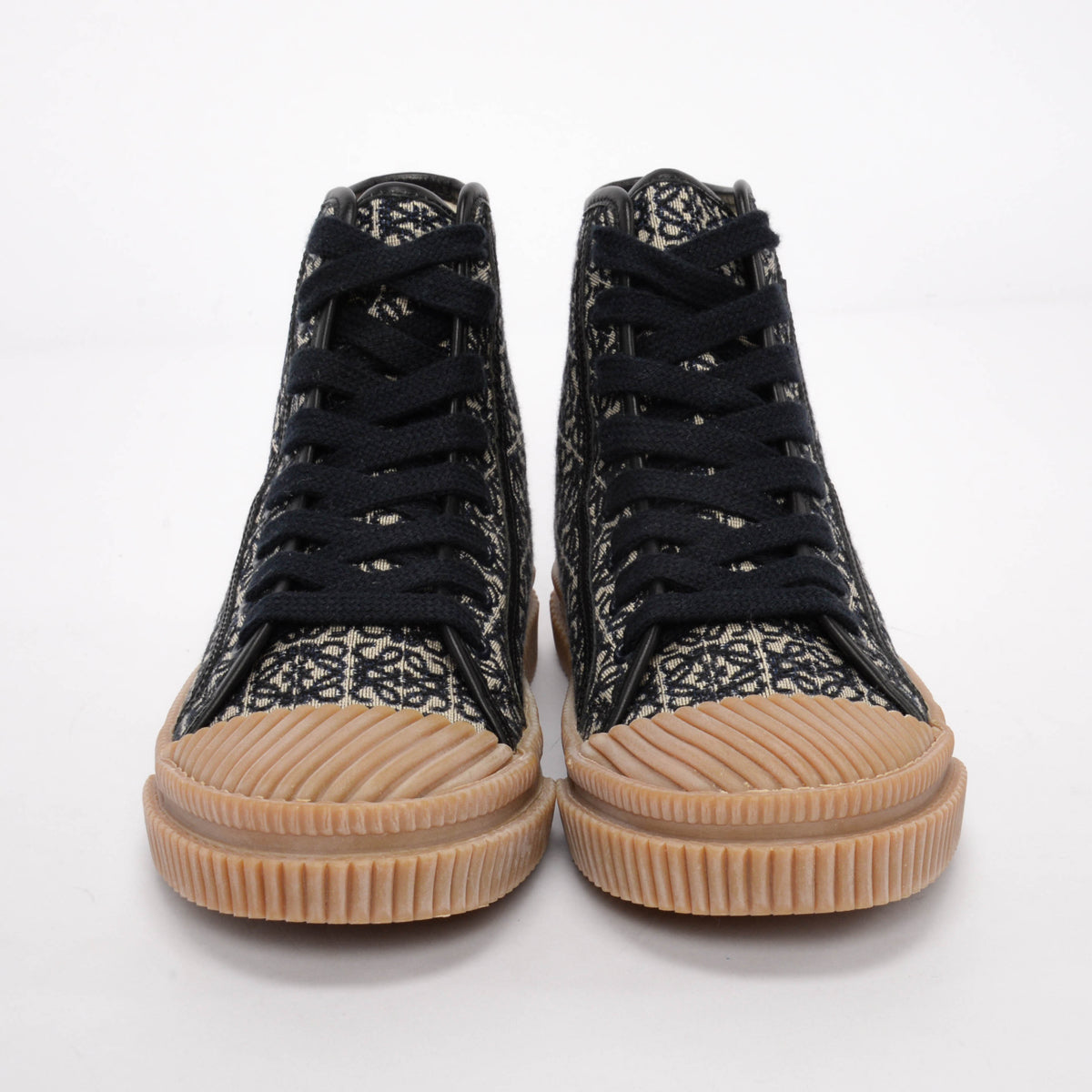 Loewe Navy Anagram Jacquard High Top Sneakers 35