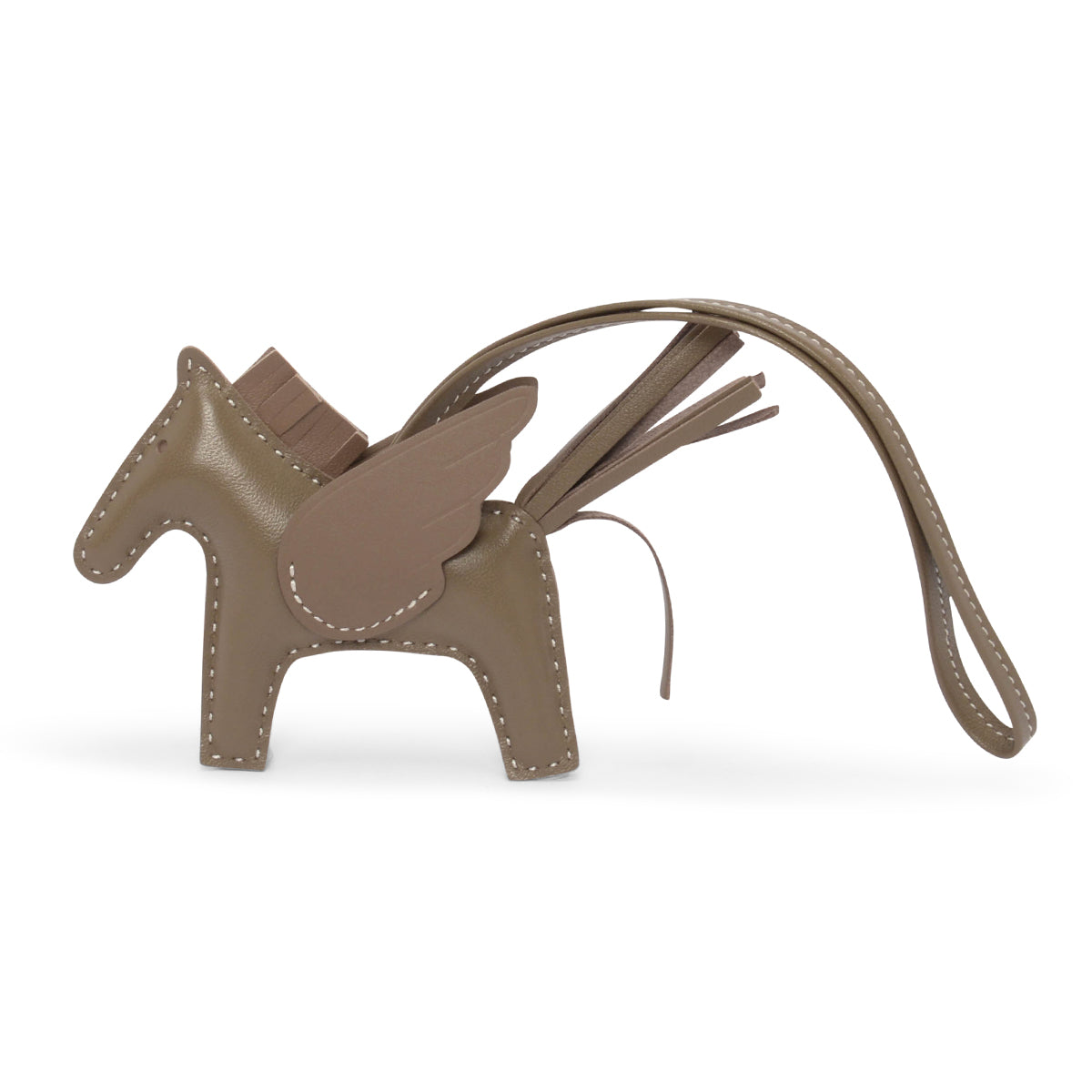 Hermes Etoupe Milo Lambskin Rodeo Pegase PM Bag Charm