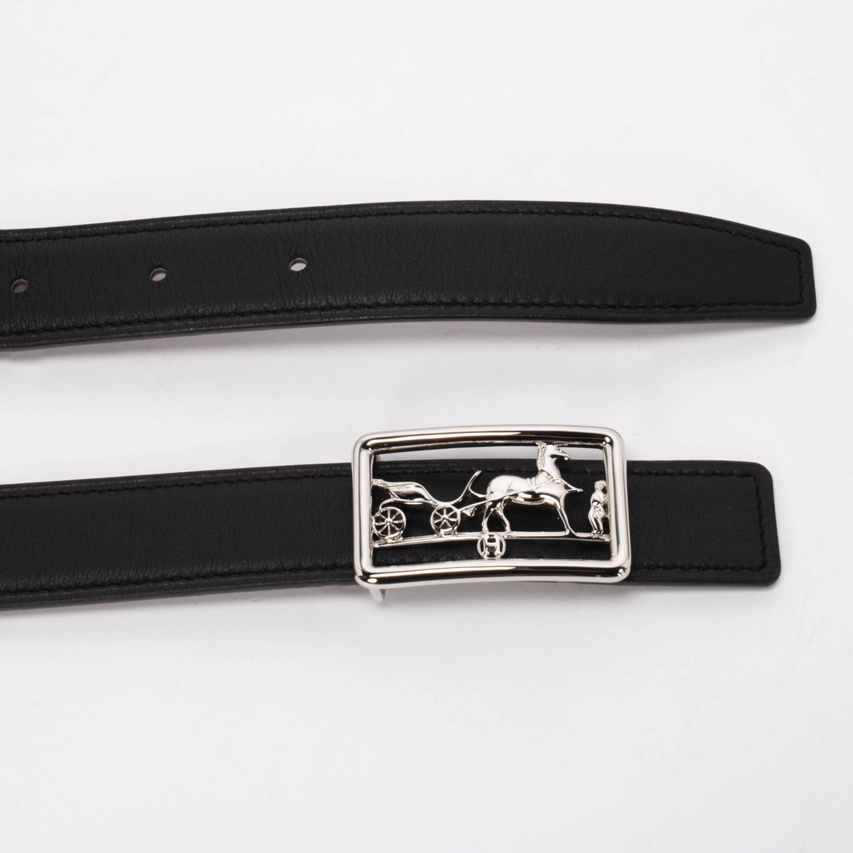 Hermes Black & Etoupe Box & Epsom Belt & Caleche Buckle
