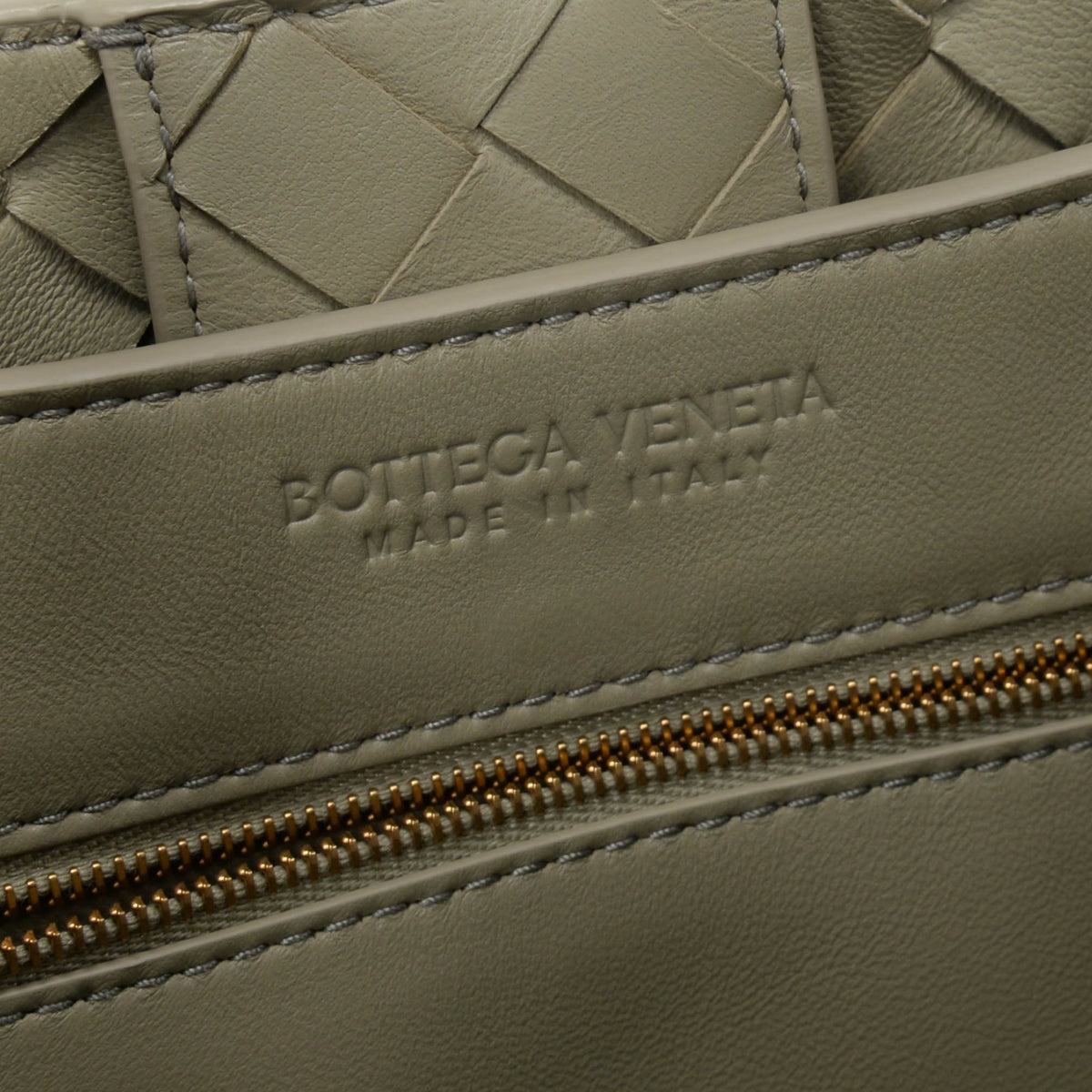 Bottega Veneta Travertine Intrecciato Lambskin Medium Andiamo Tote