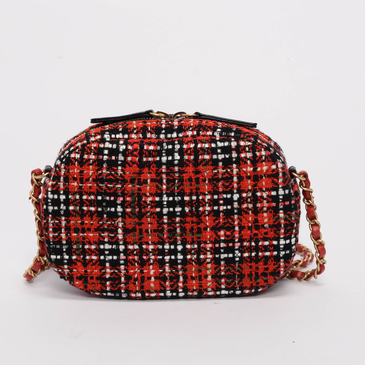 Chanel Red Tweed & Lambskin Coco Midnight Camera Case