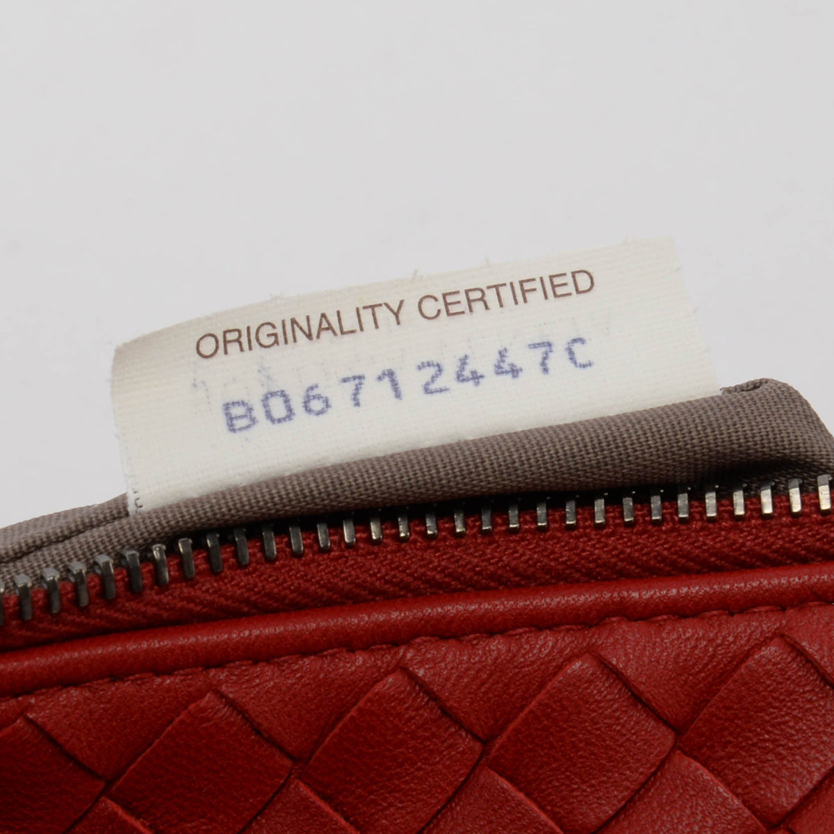 Bottega Veneta Red Intrecciato Zip Pouch